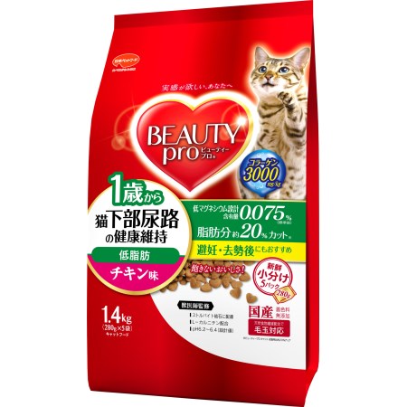 ビューティープロキャット猫下部尿路の健康維持低脂肪1歳からチキン味【日本ペットフードペット猫キャットフードドライ】