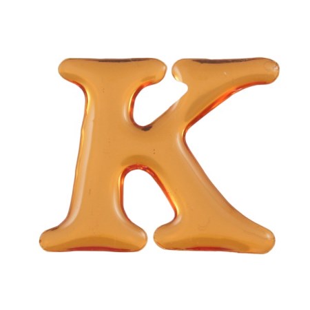 【ポスト投函対応】GU25-K クリスタルメタル文字　K　25x1mm　テープ付き