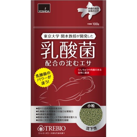 東京大学薬学部関水教授の開発した強さを育てる乳酸菌L.lactis11/19-B1配合のらんちゅう等の肉瘤のある金魚用フード。エサのタイプ：沈下性【仕様】●内容量：100g●粒サイズ：約1.8mm〜2.1mm●賞味期限：3年●原産国または製造地：日本【吉田飼料 ペット アクア 魚 金魚 エサ フード】※こちらの商品はポスト投函対応商品です。代金引換はご利用いただけません。代金引換でご注文いただいた場合は当店で確認次第キャンセルとさせていただきます。商品の数量や他商品との同梱により、ポスト投函規定サイズを超える場合は宅配便に変更する場合があります。あらかじめご了承くださいませ。ポスト投函は郵便受けに配達されるため到着日、時間帯指定が出来ません。