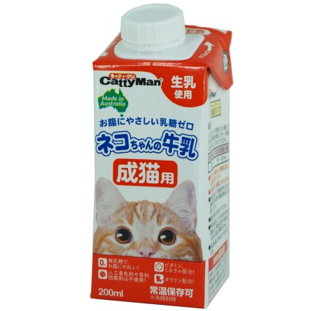 ネコちゃんの牛乳成猫用200ml【牛乳成猫ドギーマンタウリンおいしい】
