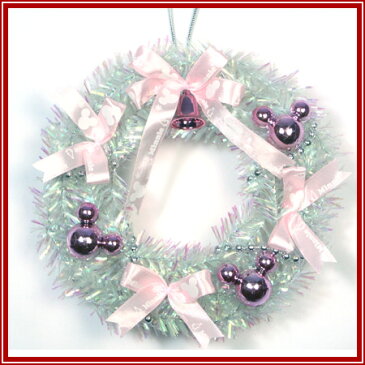 【ポイント10倍 12/4 20:00〜12/11 1:59まで】Xmasディズニー ミニリース ピンク 15cm【東京ローソク製造 X'mas ディズニー クリスマスツリー クリスマス リース】