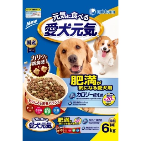 愛犬元気肥満が気になる愛犬用ビーフ・ささみ・緑黄色野菜・小魚入り6．0kg【ユニ・チャーム愛犬元気ドッグフードドライフード】 1