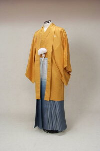 【レンタル】黄色に青・紋付袴レンタル・着物レンタル・色打掛・白無垢セットでセット割有・紋付き・紋服・男物羽織袴・結婚式・新郎衣裳・成人式・卒業式・送料無料・足袋まで付いたフルセット安売り