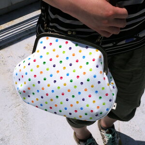 【受注生産品】【バッグ】がま口ポシェット(大)【帆布・がまドット柄】<がま口バッグ/バッグ/帆布/鞄/カバン/レディース/がま口>【a_2sp0420】