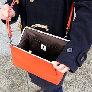 【在庫商品】【バッグ】がま口KAKUポシェット【シュリンクレザー】<がまぐち/バッグ/がま口バッグ/旅行/手作り/和雑貨/京都/がま口/革>