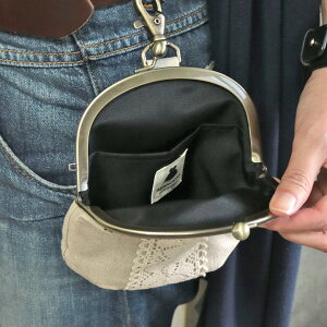 がま口ポーチ【受注生産品】がま口チョークポーチ【リネン】|iPhoneケースたばこ入れ京都がま口の日スマホケースガマ口シガレットケースタバコケースたばこケースウエストポーチ携帯ケーススマホスマートフォンがま口ポーチヒップバッグ