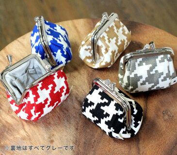 がま口 ポーチ【在庫商品】TAWARA型がま口コスメポーチ(極小)【帆布・バードチェック】| がまぐち コスメポーチ 化粧ポーチ 小銭 財布 コインケース 和雑貨 京都 かわいい 小さい ミニ ガマ口 日本製 機能的 がま口ポーチ がまぐちポーチ コスメ あやの小路