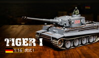 ラジコン戦車完成品ヘンロンHengLong 1/16 タイガーI型（2.4GHz・金属キャタピラ・...