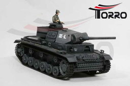 ラジコン戦車完成品トロTorro/HengLong 1/16 III号L型 2.4Ghz（ウェザリング塗装・プラキャタピラ・金属ギアボックス・BB・サウンド・発煙仕様）PANZER III. Upgrade & Airbrush Torro 2.4 GHz-Edition Grau1116138481