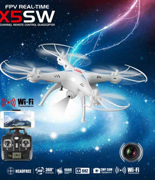 SYMA/シーマ X5SW WIFI 2MPカメラ/バッテリー2個付き 空撮・リアルタイム FPV ドローン（X5SW-1）