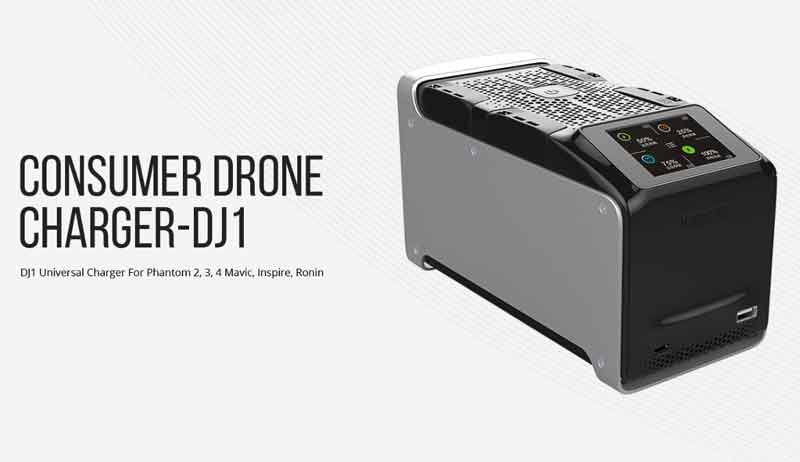 イーブイ・ピーク/EV-PEAK　DJ1　AC/DCDJIドローン用マルチ充電器（4個同時充電） Phantom 3, Phantom 4, Inspire, Mavic, M100, M600対応