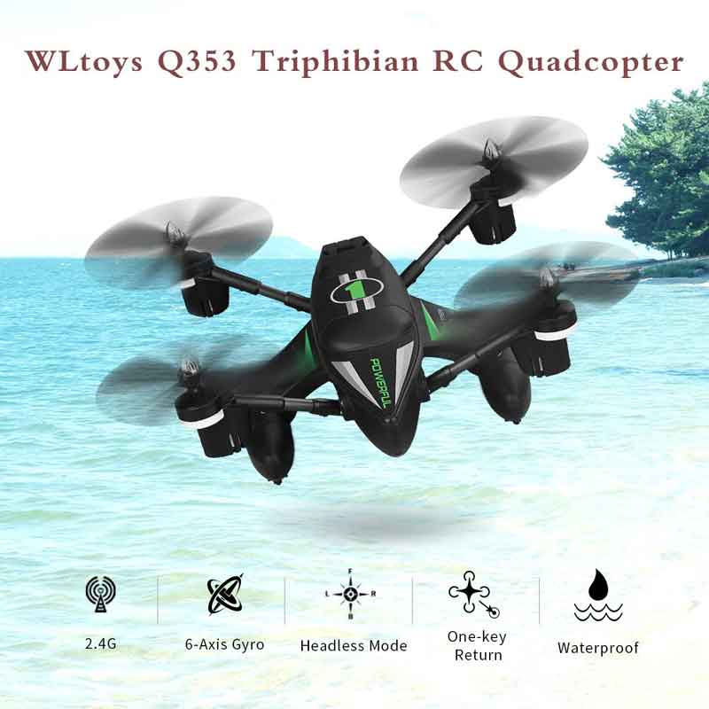 WLtoys/WLトイズ　Q353 陸海空3モード・ドローン　WLtoys Q353 Aeroamphibious Air Land Sea Mode 3 in 1 Headless Mode 2.4G RC Drone Quadcopter RTF