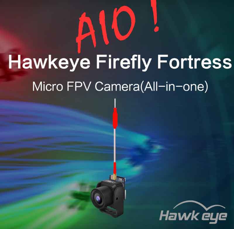 Hawkeye Firefly FireflyFortress2.1mm 4：3 16：9マイクロFPVカメラ1-6S 5.8G 0-200m 72CHトランスミッタVTX AIO