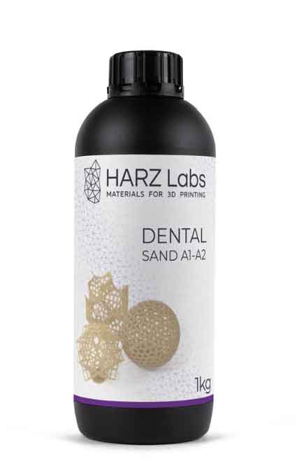 HARZLabs　Dental用デンタルサンドレジン(A1-A2) 500g　LCD光造形 3Dプリンター用 (Anycubic、FlashForge、Phrozen 、Wanhaoその他のLCDベースのプリンター）