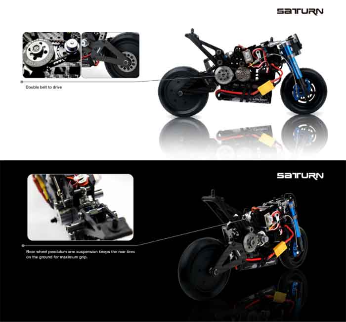X-Rider Saturn 1/8�������륪������ɥХ������֥饷�쥹2435-5160KV�⡼�����դ� (X-Rider Saturn 1/8th Scale On-Road Motocycle with Brushless 2435-5160KV Motor)HP124-0003ARR