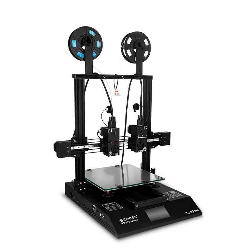 AYARDのTENLOG TL-D3Pro　3Dプリンターキット300 * 300 * 350mm印刷サイズ、デュアルエクストルーダー/メインボード/モジュラーXaxis /デュアルモーター/3.5インチカラースクリーン｜アングル2
