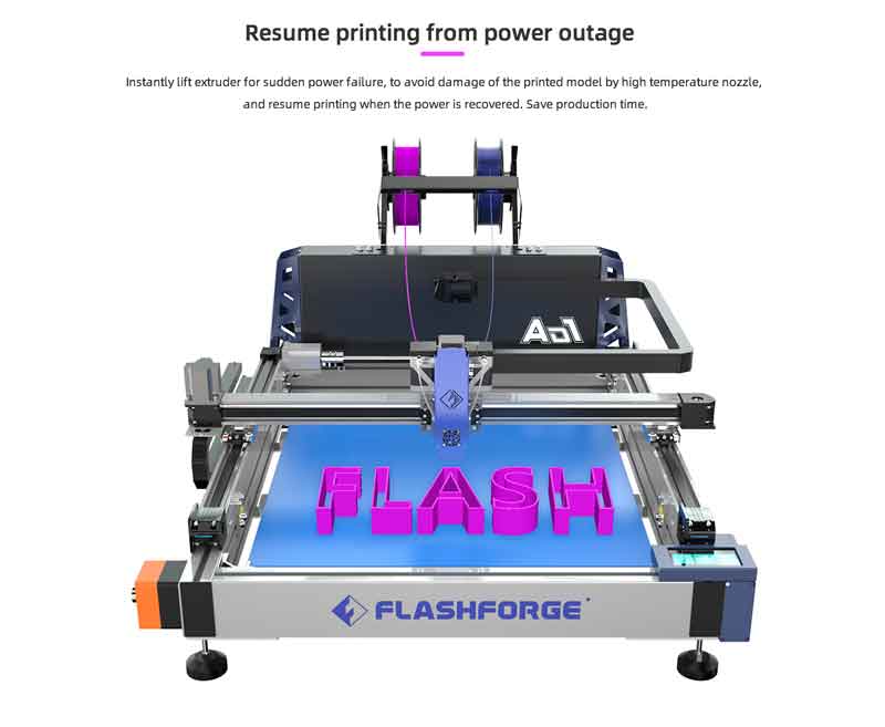 Flashforge AD1チャンネルレター3Dプリンター（2色印刷用デュアル押出機　超高精度...