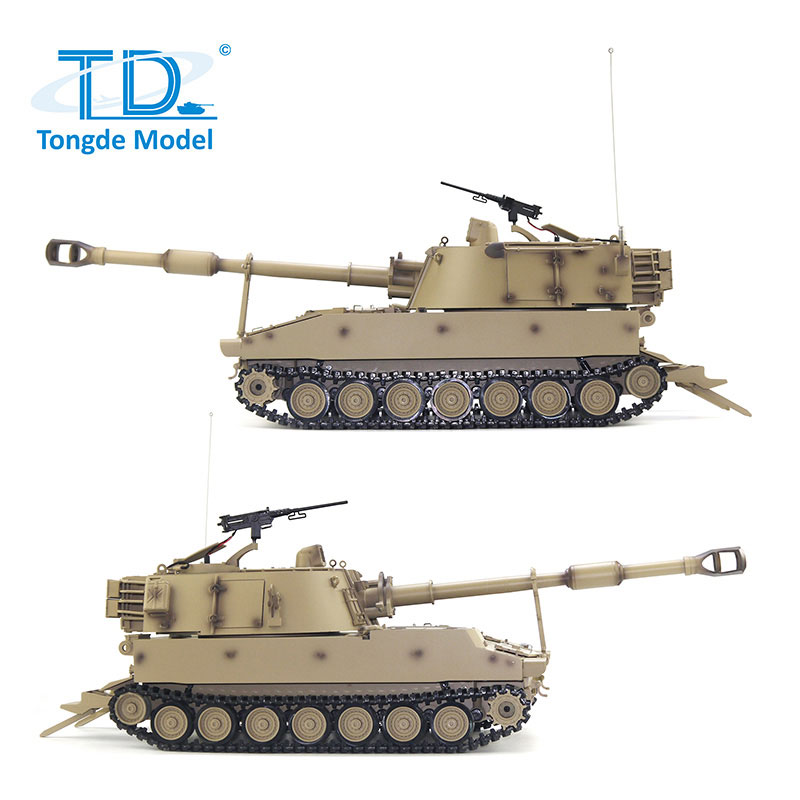 AYARDのTongde Model 1/16 M109A2自走式榴弾砲 2.4GHz（プラ製ギアボックス・プラ製キャタピラ・プラ製ホイール・BBリコイル・サウンド・発煙仕様）M2109｜アングル2