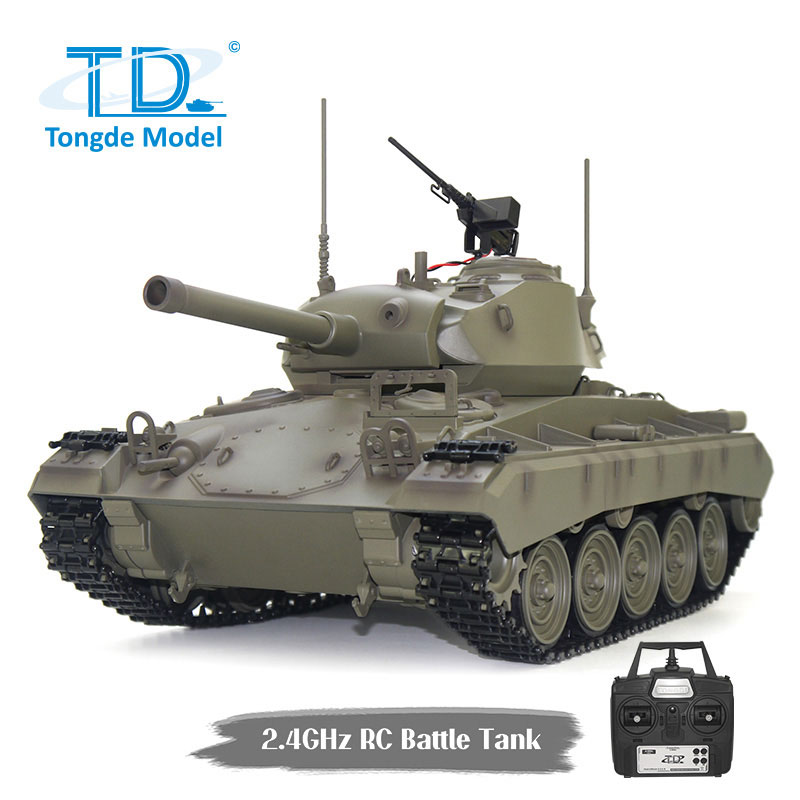 AYARDのTongde Model 1/16 M24 チャフィー CHAFFEE 2.4GHz（プラ製ギアボックス・プラ製キャタピラ・プラ製ホイール・BBリコイル・サウンド・発煙仕様）M2402｜アングル2