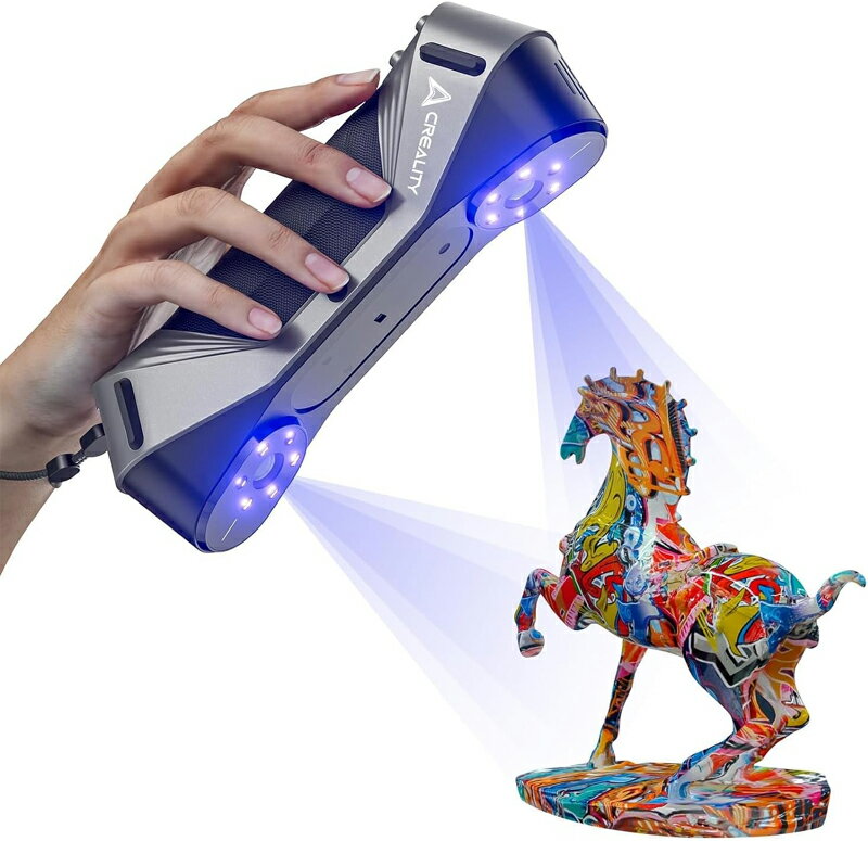 Rakuten - Creality CR-Scan Raptor 3D スキャナー 3Dプリント用スキャナー 0.02mm精度 60fpsマルチラインブルー＆NIRコンシューマーハンドヘルドスキャナー ブレ防止トラッキング 24ビット 高速フルカラースキャニング Windows/macOS用(Raptor)