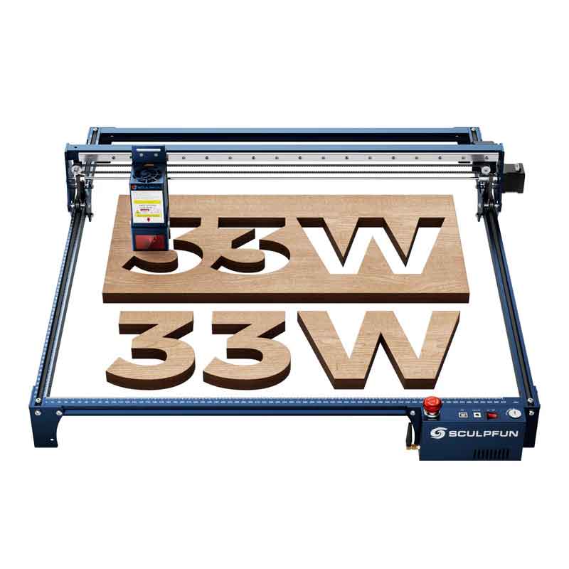 Rakuten - SCULPFUN S30 Proレーザー彫刻機、自動エアアシストポンプ/ノズル、33W CNC レーザーカッター、工業用グレード、10 倍レーザー耐用年数