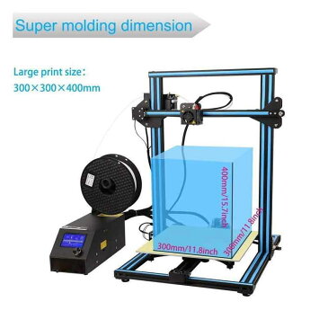 Creality3D CR-10S 大型印刷 3Dプリンター 一部組立済みDIYキット 300×300×400mm大容量ビルドエリア 3.2インチフルカラータッチスクリーン フィラメントセンサーデュアルZ軸搭載 停電時復帰機能