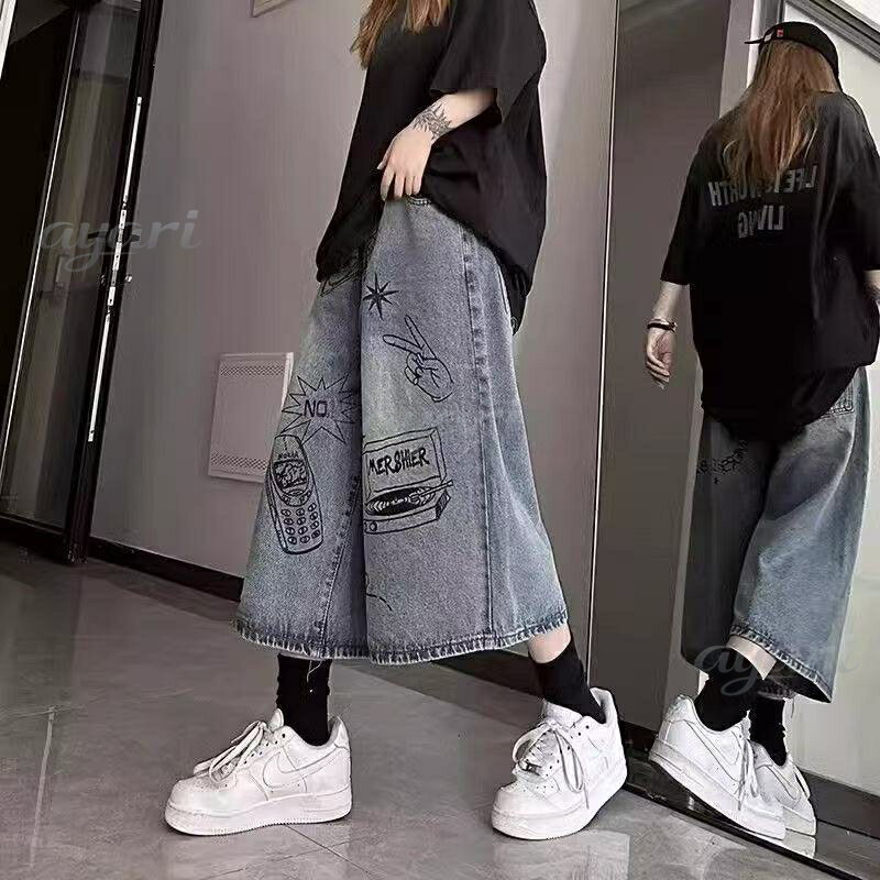 樂天商城 - レディース デニムパンツ 七分丈 夏 ゆったり ハーフパンツ ジーンズ デニム サルエルデニム サルエルデニムレディース ワイド ハーフジーンズ レディースデニムパンツ サルエルデニムパンツ カジュアル 可愛い 七分丈パンツ 7分丈 ハーフデニムパンツ LPGA016(S-3XL)