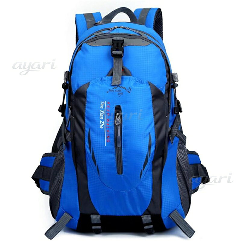 乐天商城 - 【楽天スーパーSALE】リュック 大容量 30L ウエストベルト 登山 キャンプ ハイキング ビジネス 撥水 フィット感 通気性 多機能(ブルー)