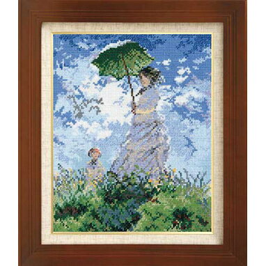 オリムパス　クロスステッチ　ししゅうキット　アートギャラリー　「日傘をさす女」　モネ作　7215のサムネイル