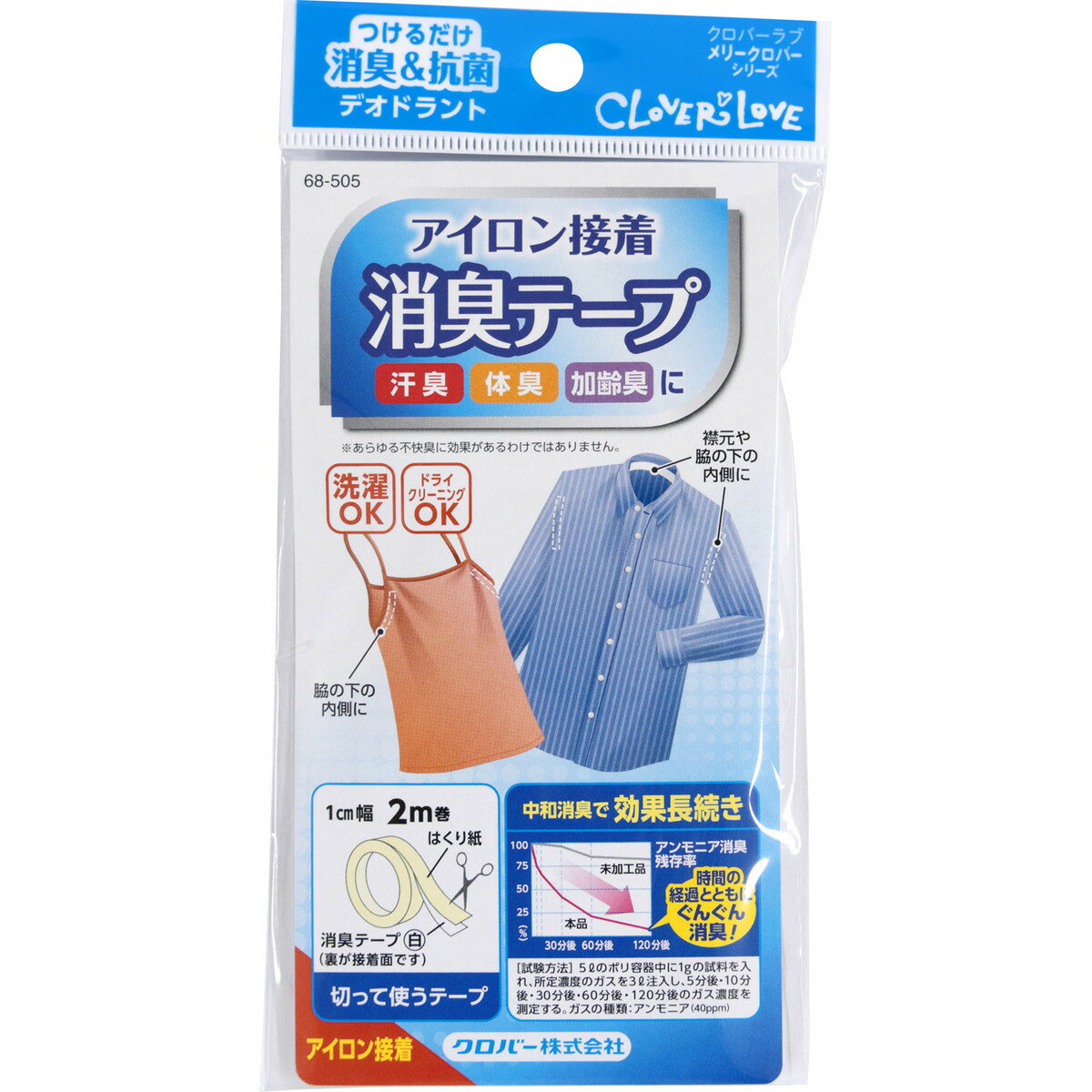 クロバー　アイロン接着消臭テープ　68-505