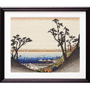 オリムパス　クロスステッチ　ししゅうキット　日本名所所百選シリーズ　広重画　 白須賀（汐見阪図）..