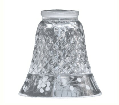 ガラスシェード　クリアガラス【fc-006】デザインガラス　横ネジ式口径Φ60mm 口金サイズE17　W125　H120ガラスシェードのみ