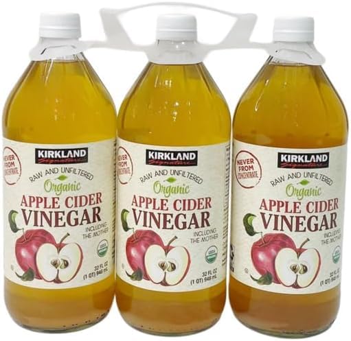 コストコ カークランドシグネチャー オーガニック アップルサイダー酢 946ml 3本 ...