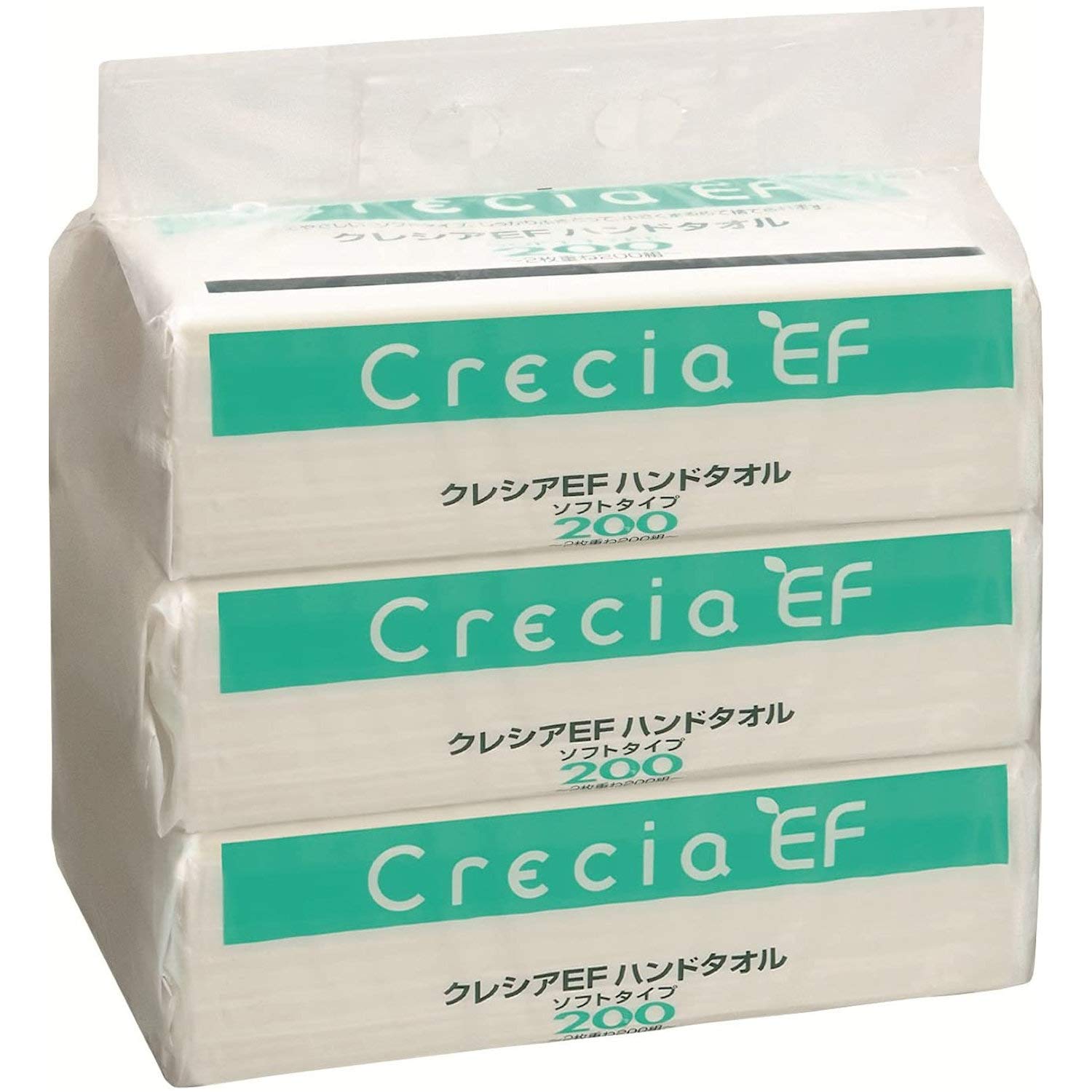 クレシア ハンドタオル ソフトタイプ200 ソフト ペーパータオル 2枚重ね 200組（400枚） 3パック入り ..