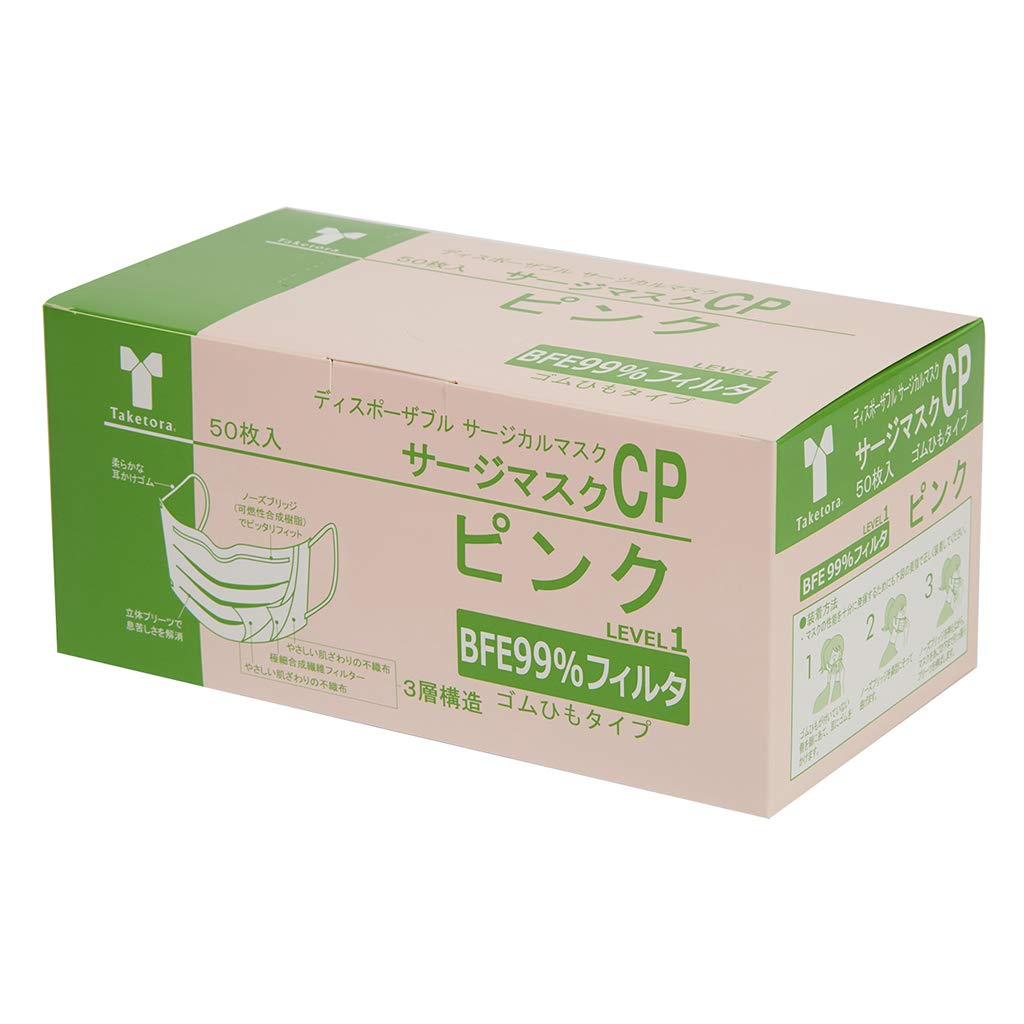 竹虎 サージ マスク cp ピンク 1箱50枚入 サージマスクCP 可燃性ノーズブリッジ サージマスク 医療用 ..