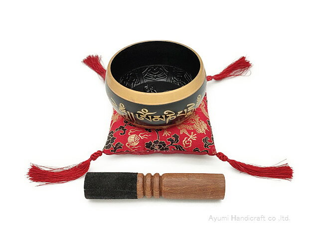 チベット密教法具シンギングボウル・ドニパトロ（bw055・口径約11cm 高さ約5.5cm）ブッダアイ柄　サー..