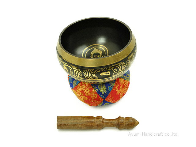 チベット密教法具シンギングボウル・ドニパトロ（bw067・口径約16cm 高さ約8.5cm）