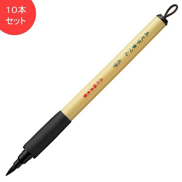 呉竹　美文字筆ぺん　太字　黒　10本セット　XT4-10S