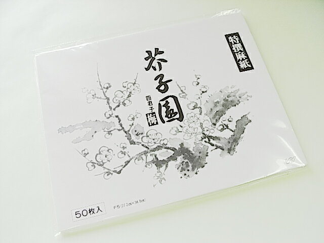 樂天商城 - 水墨画用紙　芥子園　梅　F5　特撰麻紙　50枚入