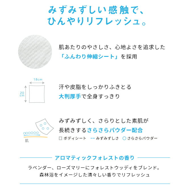 【4/14 20:00～4/17 09:59 ポイント10倍!】アロマボディシート持ち運びに便利な15枚入 シートサイズ:180mm×200mm ボディ用シートアユーラayura