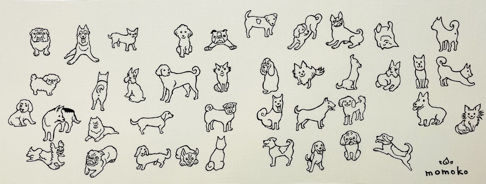 絵てぬぐい 絵画 愛犬たちメール便 /手ぬぐい 手拭い タオル 歌舞伎 インテリア はんかち 伝統工芸 飾..