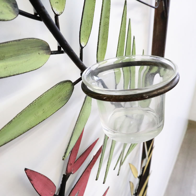 アイアン壁飾り アンティーク調 ウォールキャンドルホルダー（壁掛け）/インテリア 壁掛け アート アートパネル リビング 玄関 プレゼント モダン 絵画 おしゃれ 飾る シンプル モダン アジアン アンティーク 3Lサイズ 巣ごもり