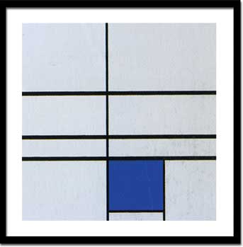 絵画・抽象画 Piet Mondrian Untitled (composition with blue) 1935（Silkscreen)(ピエト・モンドリアン アンタイトル（コンポジション ウィズ ブルー）1935（シルクスクリーン）) アートフレーム 飾る 3Lサイズ おしゃれ 壁掛け 絵