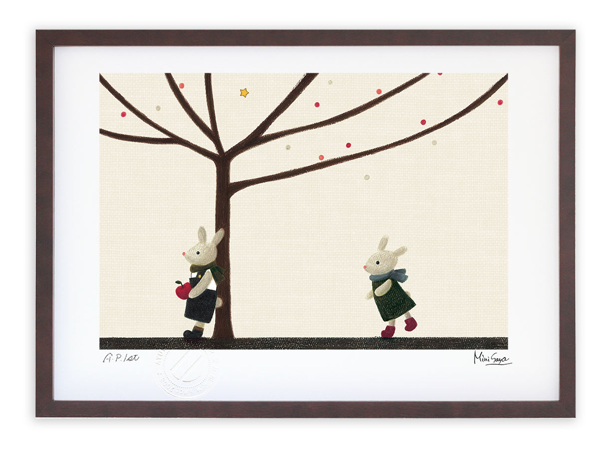 【スーパーSALE半額】版画 絵画 待ち合わせ MiniSaya/インテリア 額入り 風景画 ポスター アート アートパネル リビング 玄関に飾る 風水 プレゼ...