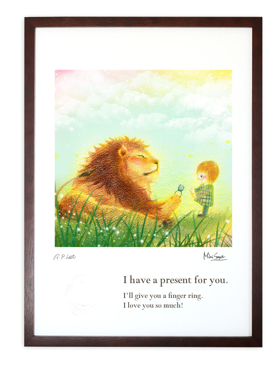 【スーパーSALE半額】版画 絵画 プレゼントあげるね MiniSaya/インテリア 額入り 風景画 ポスター アート アートパネル リビング 玄関に飾る 風水...