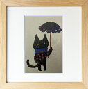 最大100%ポイントバック!限定抽選 絵画 菜生(nao) 200シリーズ 猫 傘 プレゼント 飾る アート おしゃれ 壁掛け 絵