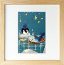 最大100%ポイントバック!限定抽選 絵画 菜生(nao) 200シリーズ ペンギン 子ペンギンのディナー プレゼント 飾る アート おしゃれ 壁掛け 絵