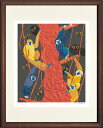 絵画 米澤 彩 サルたちと(C5919) インテリア 壁 に飾る絵 リビング 玄関 ギフト 子ども部屋 プレゼント アート フレーム付 壁飾り 額縁付き 御祝 ...