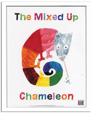 エリック　カール Eric Carle The Mixed Up Cameleon(ごちゃまぜカメレオン)/インテリア 壁掛け 額入り 額装込 風景画 油絵 ポスター アート アートパネル リビング 玄関 プレゼント モダン アートフレーム おしゃれ 飾る Lサイズ