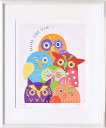 最大100%ポイントバック!限定抽選 絵画 米澤 彩 カラフルふくろう/インテリア 額入り 額装込 風景画 油絵 ポスター アート アートパネル リビング 玄関...